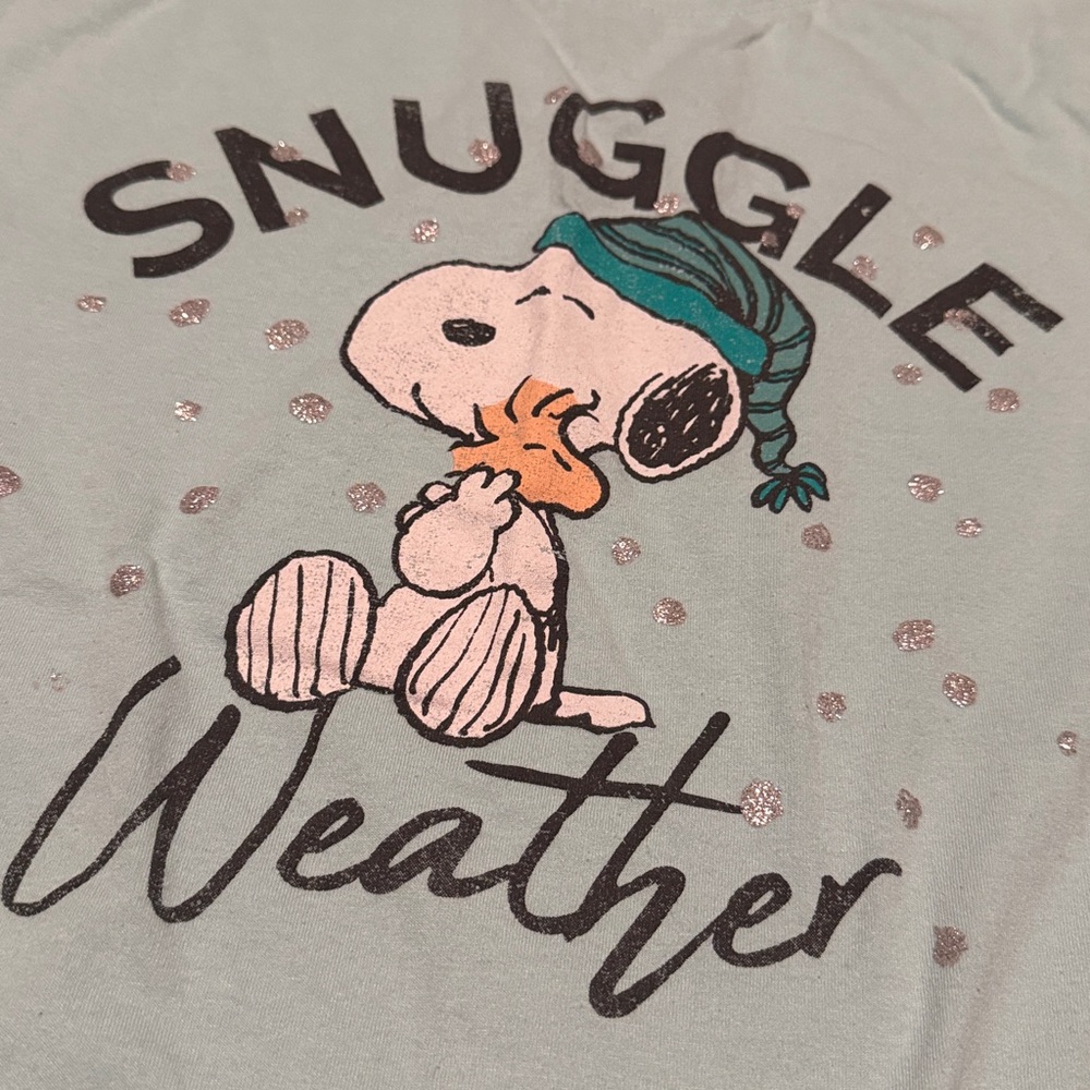 ‘Snuggle Weather’ Snoopy & Woodstock t-shirt w/glitter accent (XXL) - EUC! - Picture 2 of 6